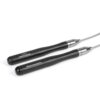 FFX High-Grade Profi Springseil 2er-Set Pure Strength by FEFLOGX. 3m Länge & Größenverstellbar. Hochwertigstes & professionelles Rope Skipping Seil. Seilspringen auf höchstem Niveau für eine exzellente Performance, Spring Seil, Sport Springseil Fitness Springseile Erwachsene & Kinder, Box-Springseil, MMA, Kampfsport, Kickboxen, Yoga & in jeder anderen Sportart optimal einsetzbar. Skipping Rope by FFX mit Kugellager & Dreh-Verschluss zum einfachen Einstellen der Länge, Ansicht der beiden Griffe des 2-er Set Jumprope.